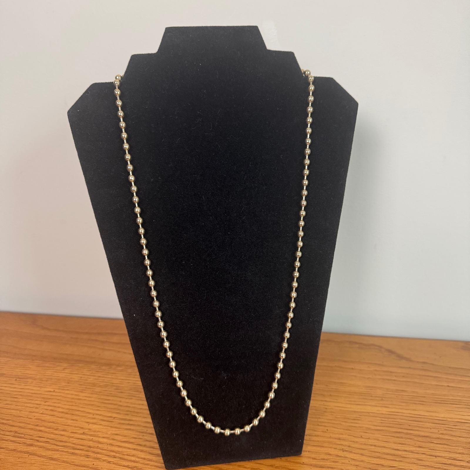 Liz Claiborne Gold Tone Ball Chain Necklace Charm Lobster Clasp